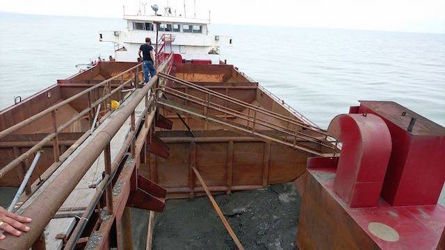 Chinese dredger ship impounded offshore, crew investigated