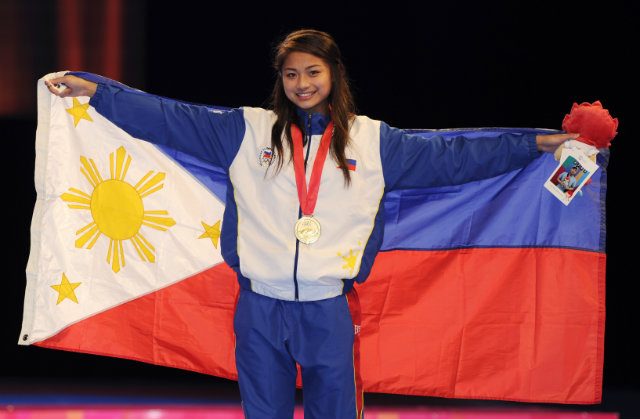 Pauline Lopez won gold in the women's Taekwondo under-57kg competition. Photo by Singapore SEA Games Organising Committee/Action Images via Reuters 