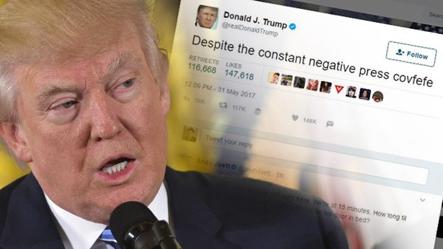 Trump’s cryptic tweet ‘covfefe’ trending on Twitter