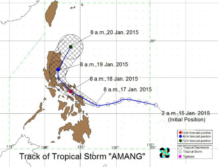 Amang maintains strength, moves closer to E. Samar