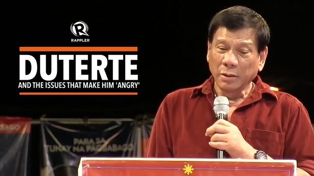 WATCH: Duterte and the issues that make him ‘angry’