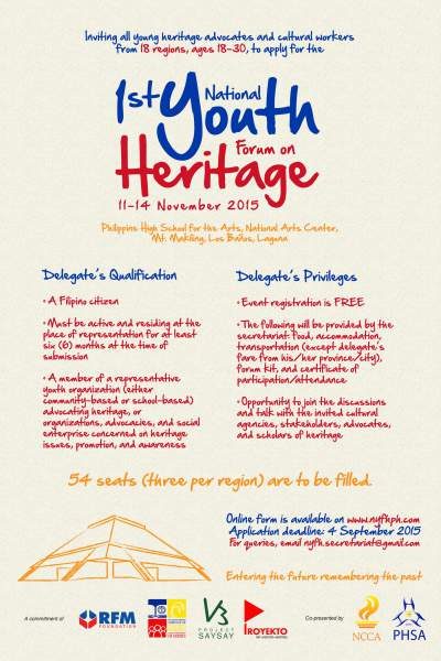 Applications for 1st National Youth Forum on Heritage extended until Sept 25