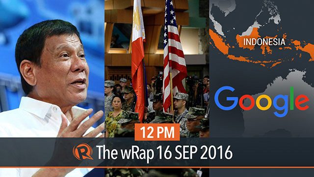 Duterte, human rights, American troops, Google | 12PM wRap