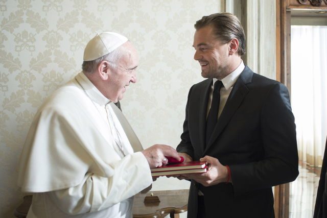 Leonardo DiCaprio bonds with Pope over protecting planet
