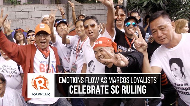 #MarcosBurial: Emotions flow as loyalists celebrate SC ruling