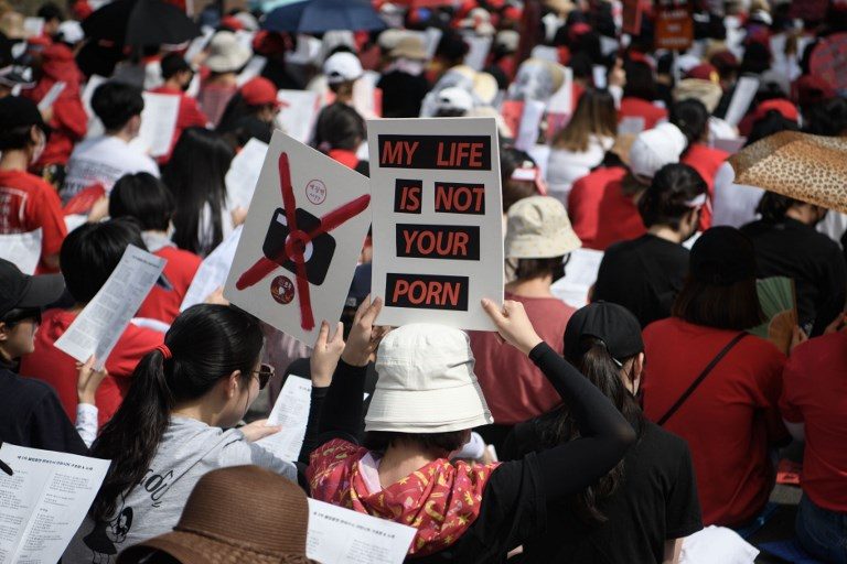 South Korea women protest ‘spycam porn’ in mass rally