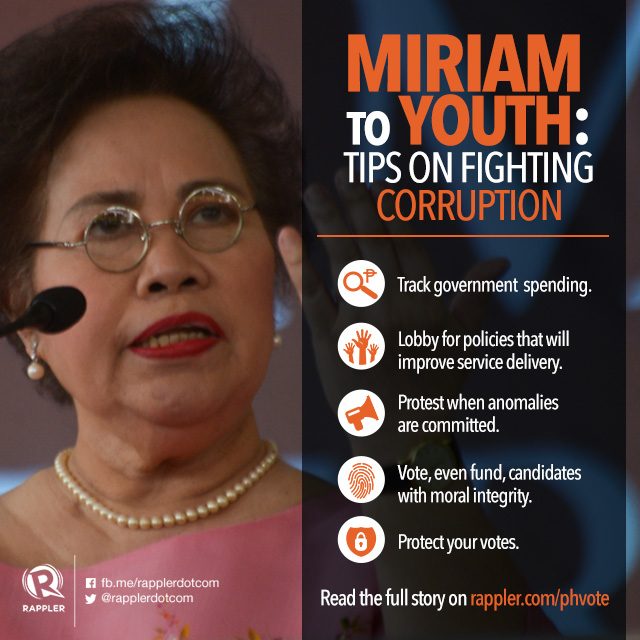 Kiat Miriam Santiago: Cara memerangi korupsi