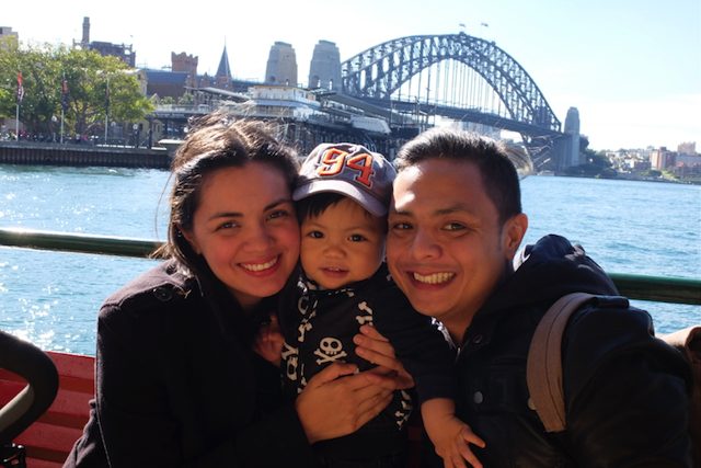 Samantha Zaragoza with her husband and nearly 2-year old son 