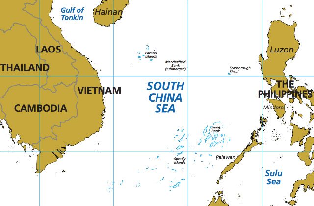 PHILIPPINES' OWN. Reed Bank, a potentially oil-rich area in the West Philippine Sea, is found to the west of Palawan. Photo from Hague ruling on South China Sea   