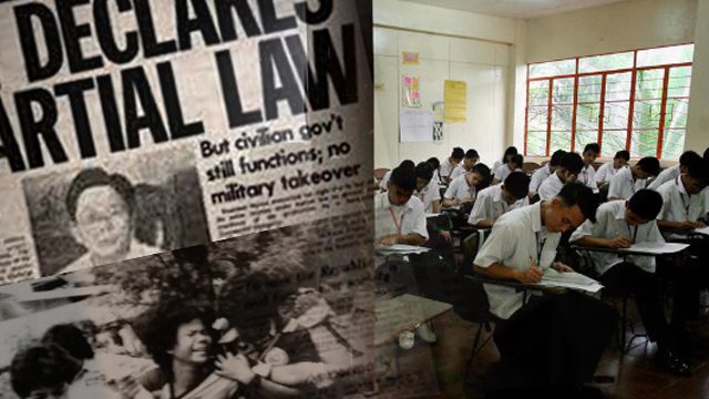 DepEd: K to 12 curriculum allows in-depth discussion on martial law