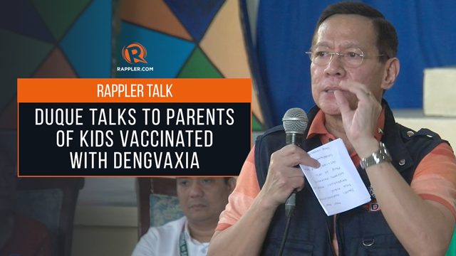 WATCH: Duque talks to parents of kids vaccinated with Dengvaxia
