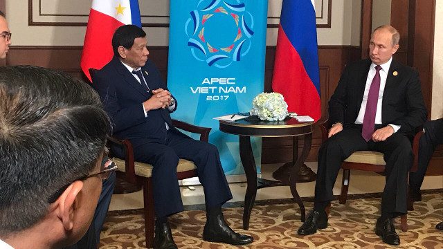 Duterte thanks Putin for weapons aid