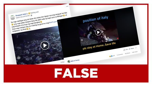 FALSE: Video clip showing dead bodies of coronavirus patients in Italy