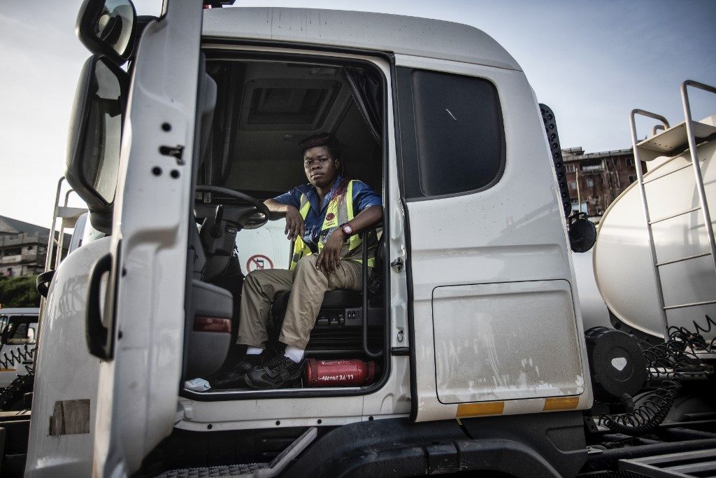 Female tanker truck drivers change gears in Ghana