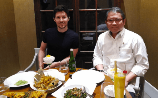CEO Telegram Pavel Durov makan siang bareng Menkominfo Rudiantara