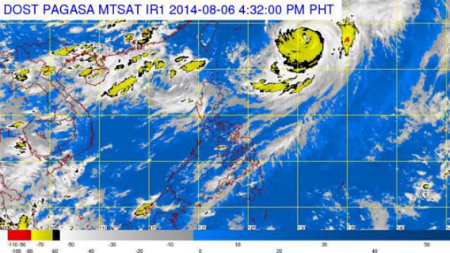 MTSAT ENHANCED IR satellite image, 4:30 pm, August 6. Image courtesy of PAGASA
