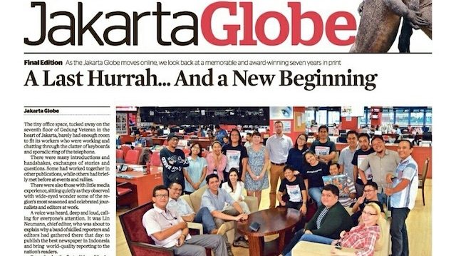 Jakarta Globe prints final edition, goes digital