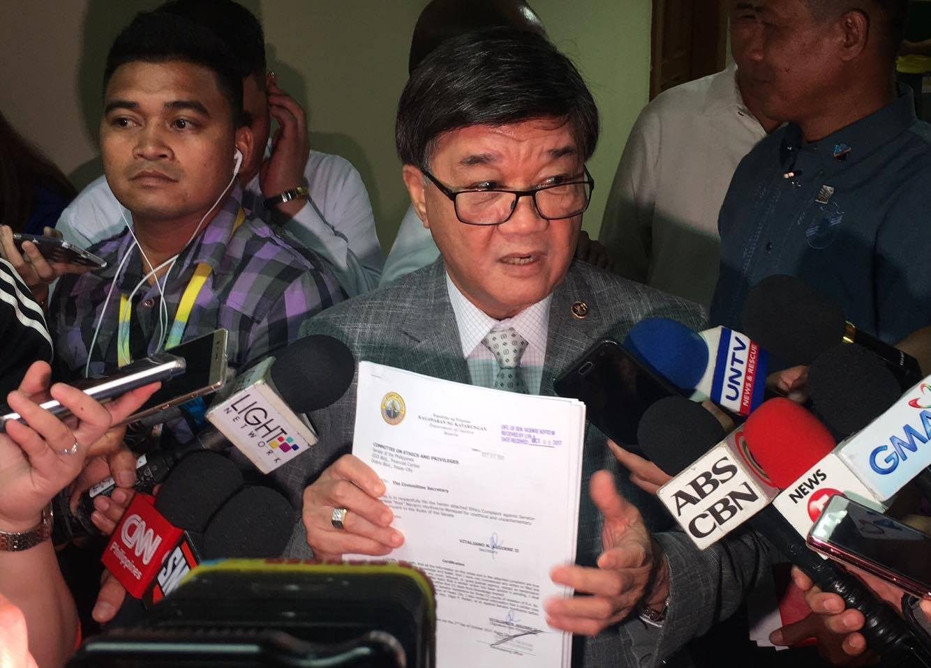Aguirre wants Hontiveros suspended or expelled over alleged wiretapping
