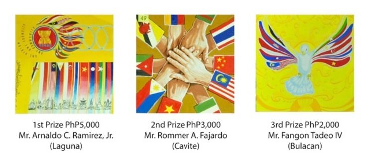 Winners of the ASEAN stamp design competition in PH