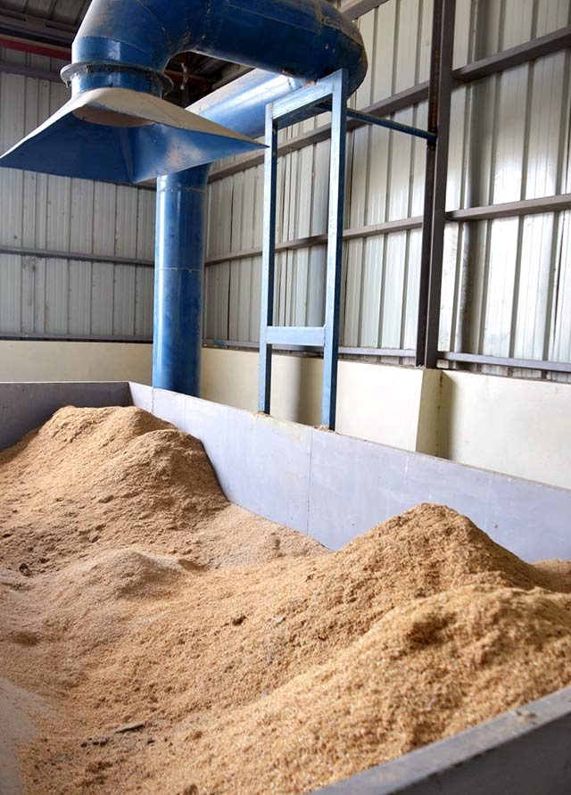POWER SOURCE. Rice hulls and coconut husks – two of the most common agricultural wastes in the country – are used as fuel. They are sourced by the firm from 22 local farmers. Photo from Mondelēz Philippines  