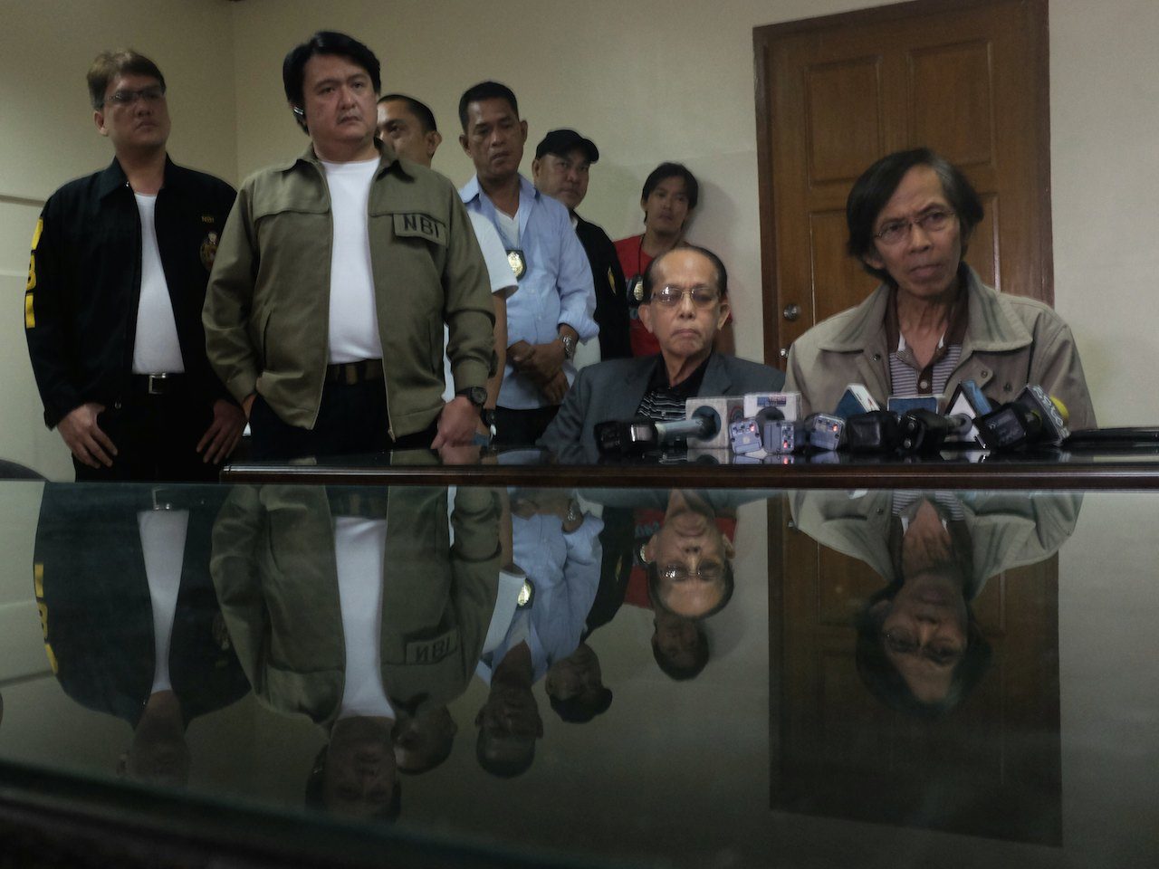 NO REGRETS. Jovito Palparan Jr. addresses the media after his capture by the NBI. Photo by Patricia Evangelista / Rappler 