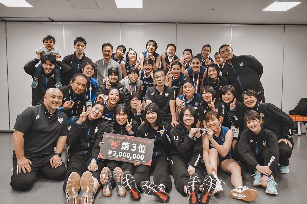 THIRD PLACE. Jaja Santiago becomes the first Filipino to land a podium finish in the Japan V-League. Photo from Jaja Santiago's Instagram 