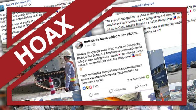 HOAX: Philippines ‘acquires’ new amphibious tanks from Japan