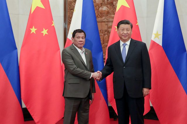 'DESPITE CHALLENGES.' President Rodrigo Duterte and Chinese President Xi Jinping before the start of the bilateral meeting at the Diaoyutai State Guesthouse in Beijing on August 29, 2019. Malacañang photo  