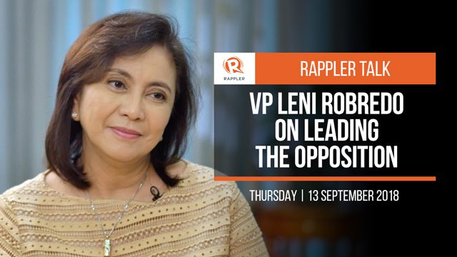 Rappler Talk: VP Leni Robredo on leading the opposition