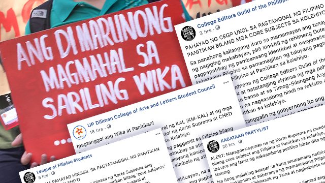 Youth groups decry final SC ruling making Filipino, Panitikan optional in college