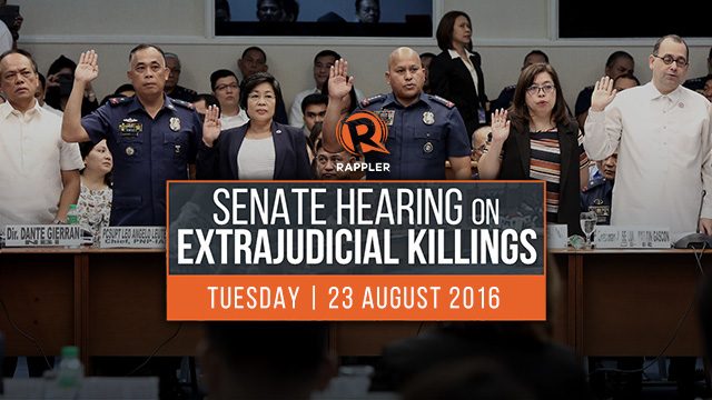 LIVE: Senate hearing on extrajudicial killings, 23 August 2016