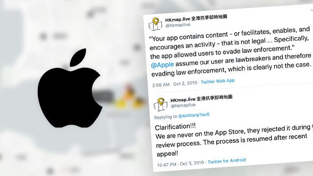 Apple ‘rejected’ Hong Kong mapping app that tracks police activity