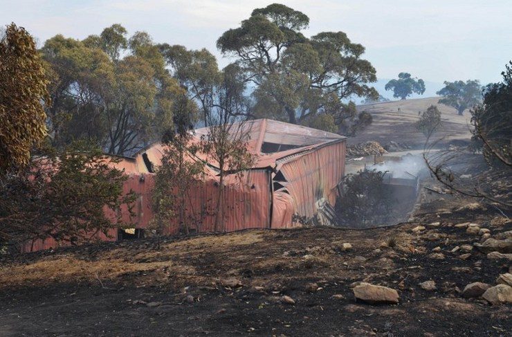 Homes lost as bushfire rages out of control in Australia