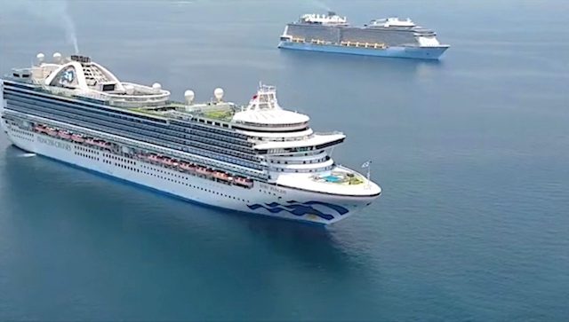 RUBY PRINCESS. The MV Ruby Princess arrives in Manila Bay on May 7, 2020. Screenshot from Philippine Coast Guard video 