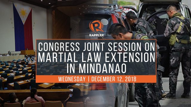 LIVE: Congress joint session on martial law extension in Mindanao for 2019