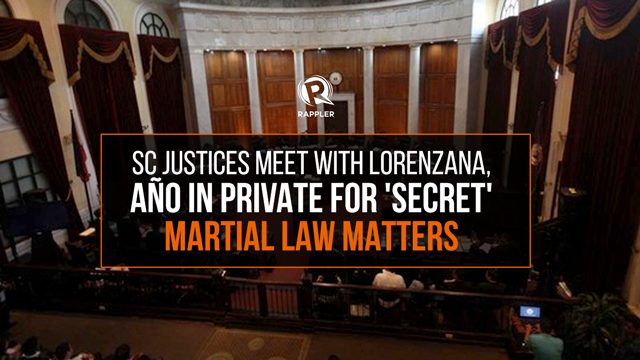WATCH: SC Justices meet with Lorenzana, Año in private for ‘secret’ martial law matters