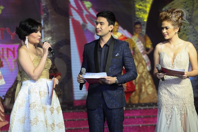 HOSTS. Singer Christian Bautista, Bela Padilla and Kristine Caballero Aplal served as hosts of of the pageant.