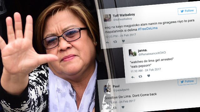 Netizens celebrate, condemn De Lima’s arrest