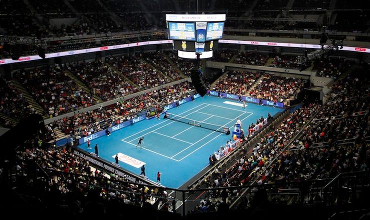 PACKED. A general view of the venue for the first leg of International Tennis Premier League (IPTL) at the Mall of Asia Arena in Pasay, Philippines, 30 November 2014. Ritchie B. Tongo/EPA
