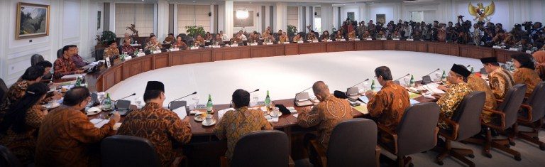 RAPAT KABINET. Susana rapat cabinet di Istana Negara, 27 October 2014. Foto oleh Cahyo Sasmito/Antara  