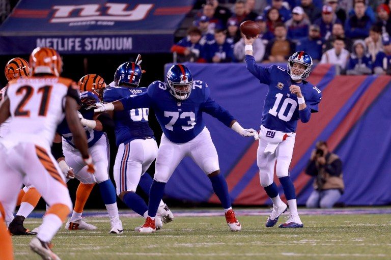 NFL: Manning tosses 3 TDs as gambling Giants beat Bengals