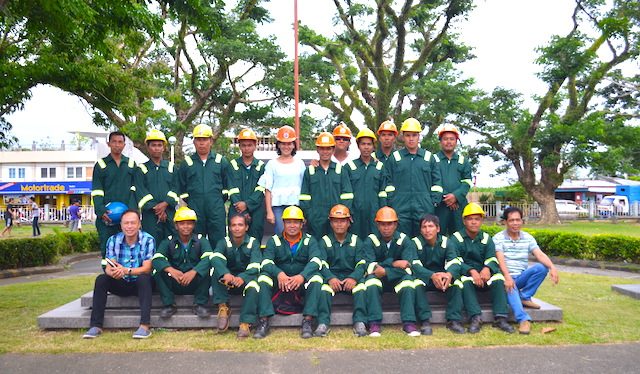 TRAINEES. Some of the beneficiaries of the Heavy Equipment Operation training posed for a group picture with the program administrators. Photo courtesy of Jesica Amador 