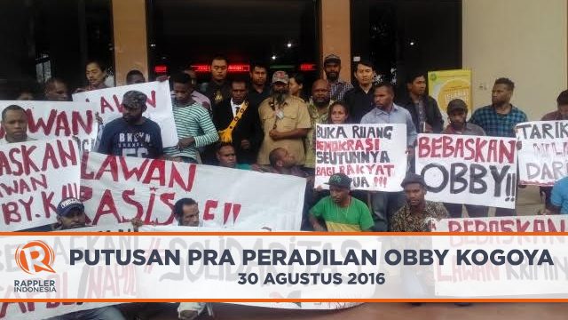 Hakim tolak permohonan praperadilan mahasiswa Papua, Obby Kogoya