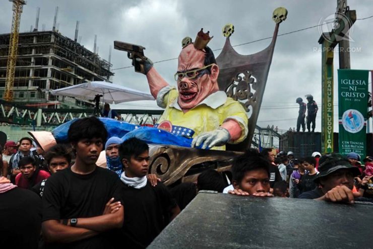 PORK BARREL KING. After the pork barrel scam was exposed, images of a pig-faced Aquino started popping up in protest actions.