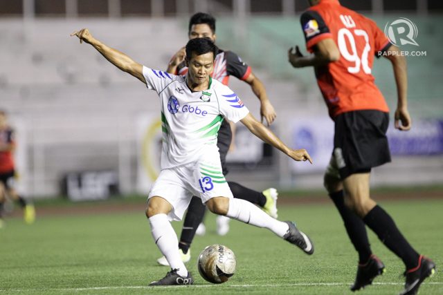 Mid-table sides, like Chieffy Caligdong's Green Archers United, could give the top teams a run in the UFL Cup. Photo by Mark Cristino 
