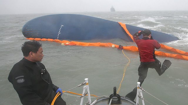 Storm swell hampers S. Korean ferry search