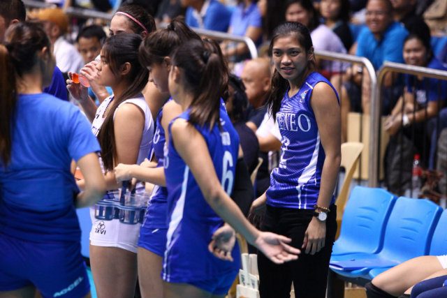 Alyssa Valdez sits out Ateneo's first game of the conference as she rests after playing a string of tournaments in the past year. Photo by Josh Albelda/Rappler 