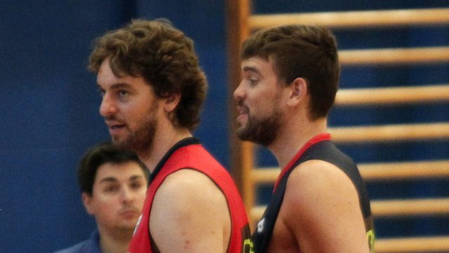 GASOL BROTHERS. Spanish national basketball team players Pau Gasol and Marc Gasol will lead Spain in the 2014 FIBA World Championship. File photo by Paco Campos/EPA