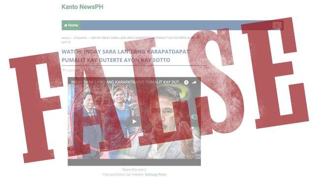 FACT CHECK: Sotto did not endorse Sara Duterte as her father’s replacement