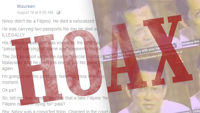 HOAX: ‘Ninoy Aquino died a Malaysian citizen’